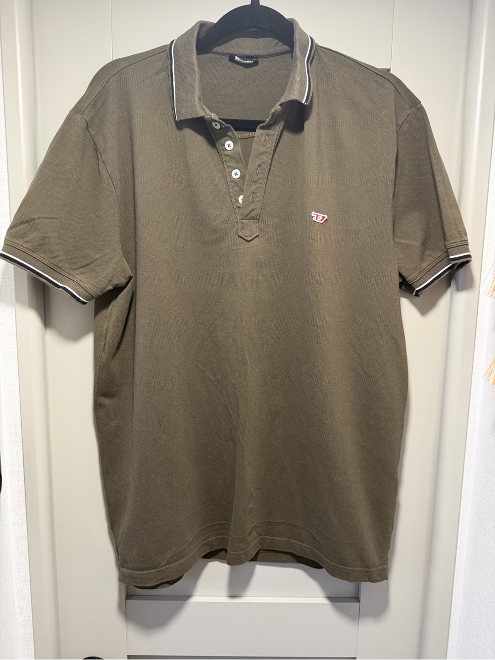 Diesel Olive Green Polo with Contrast Trim